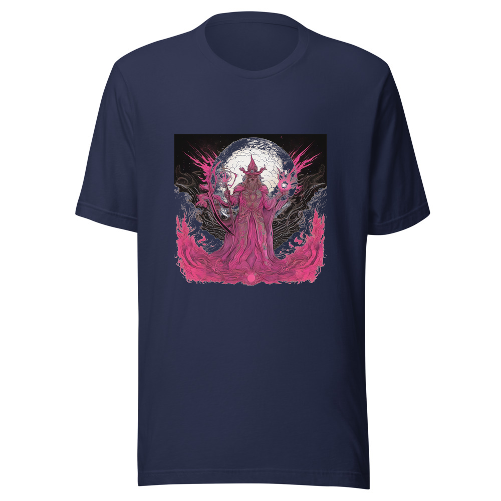 Navy T-Shirt with print art