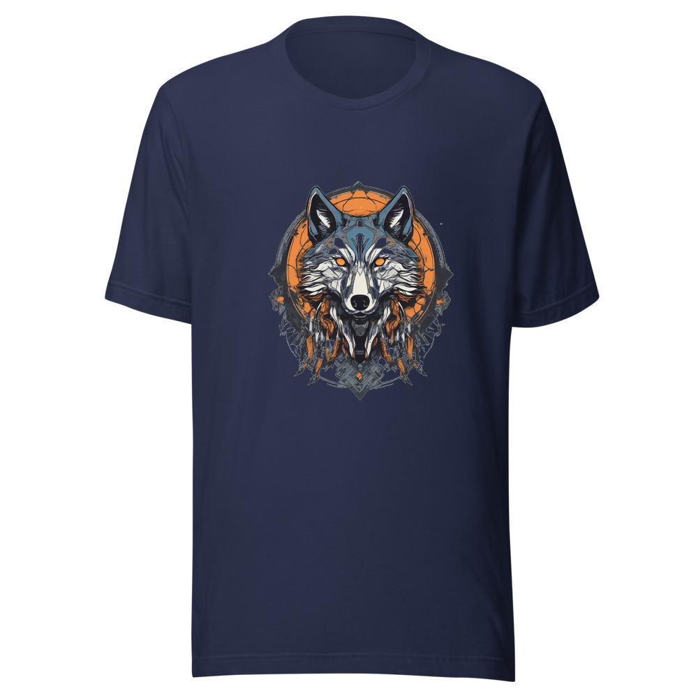 Navy T-Shirt with print art