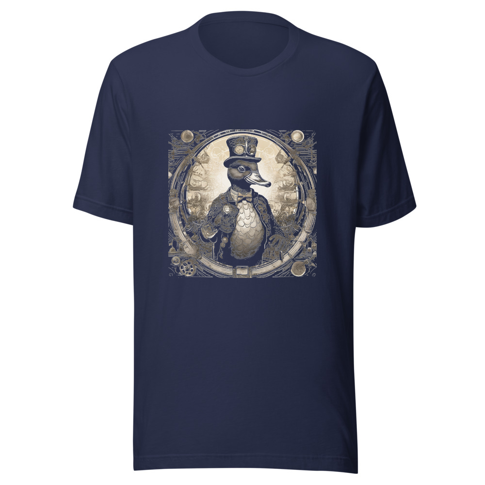 Navy T-Shirt with print art