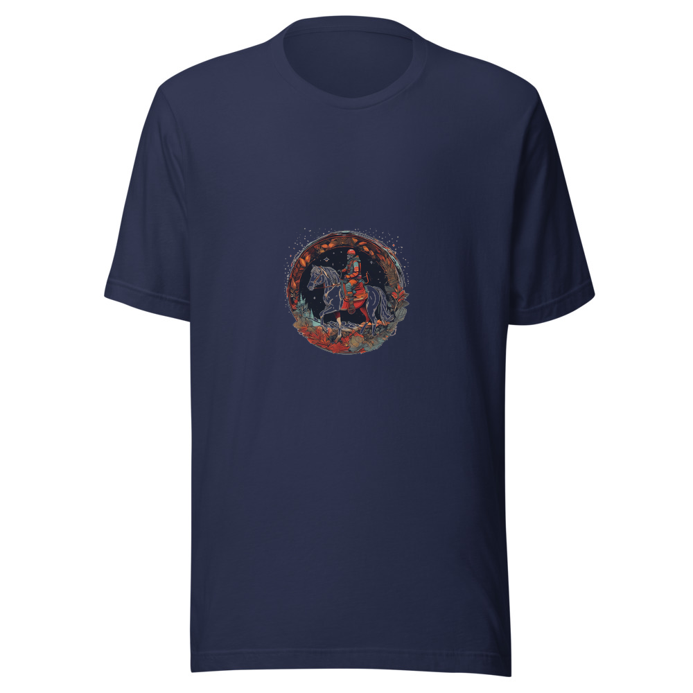 Navy T-Shirt with print art