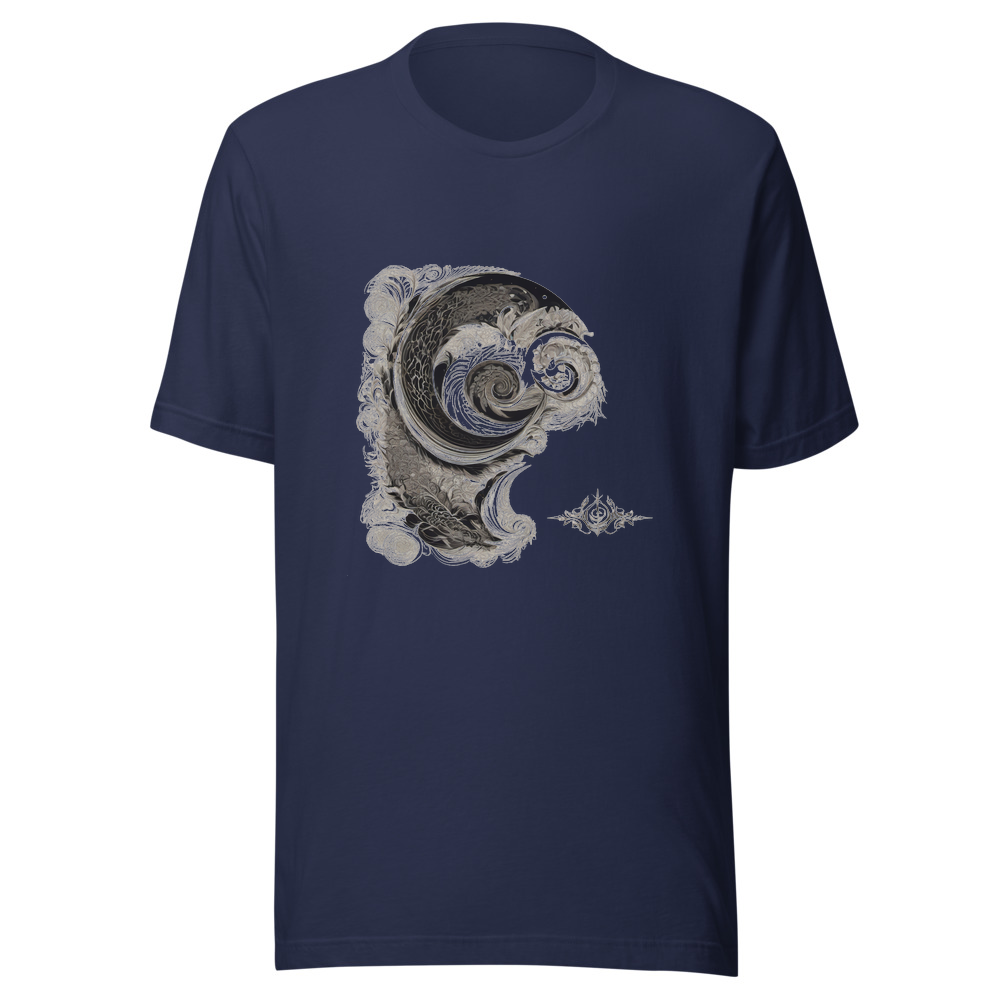 Navy T-Shirt with print art