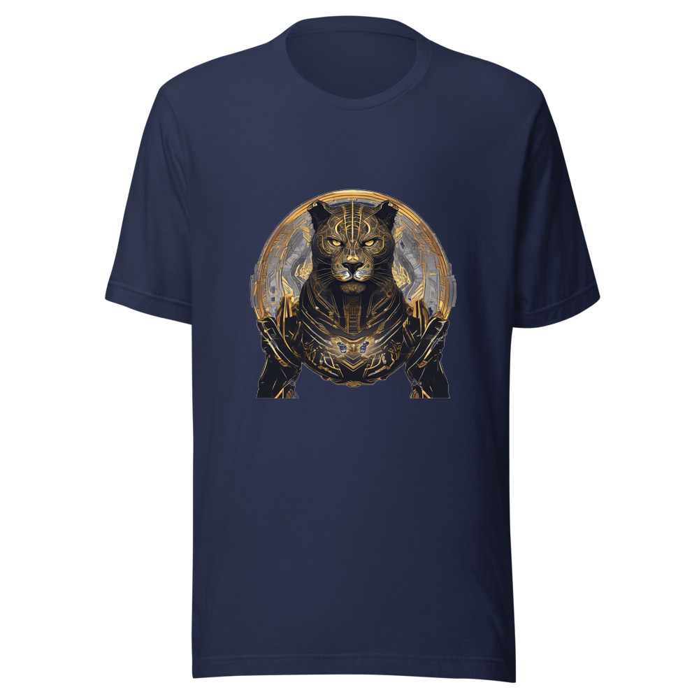 Navy T-Shirt with print art