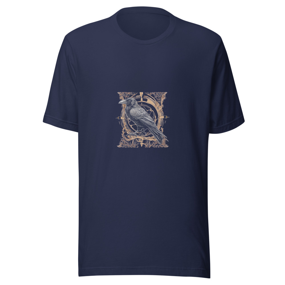 Navy T-Shirt with print art