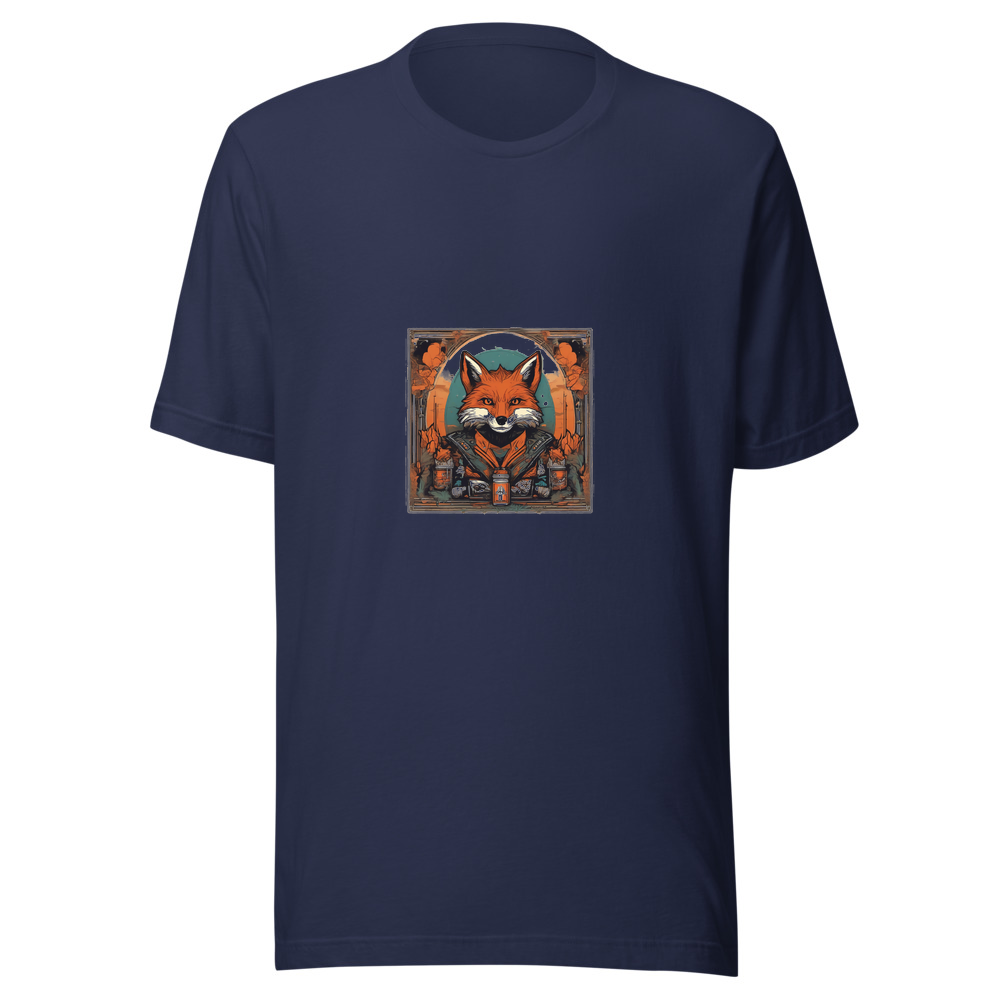 Navy T-Shirt with print art