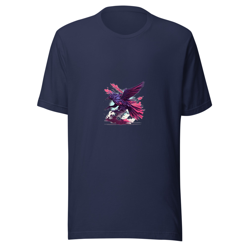 Navy T-Shirt with print art