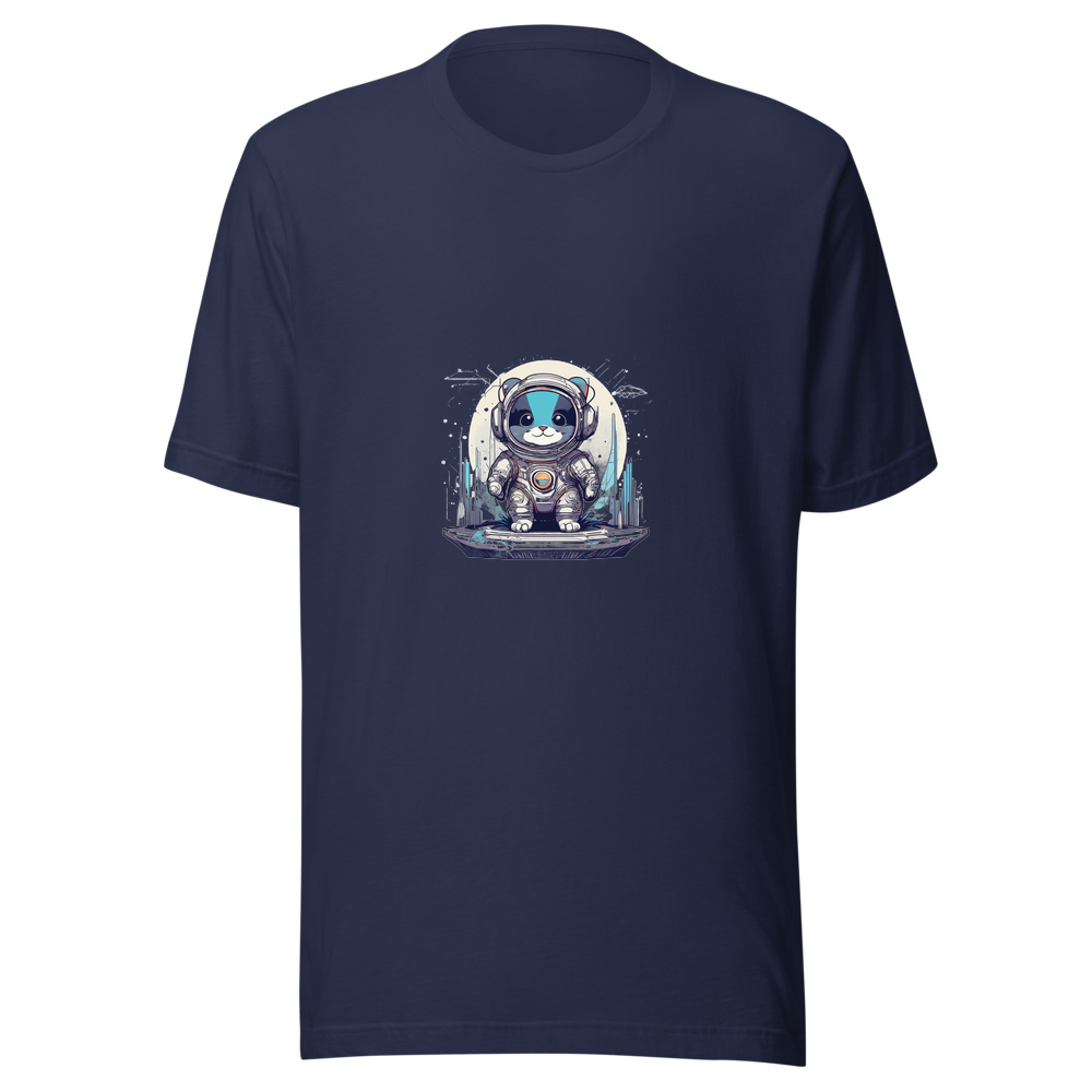 Navy T-Shirt with print art