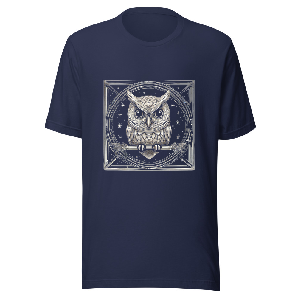 Navy T-Shirt with print art