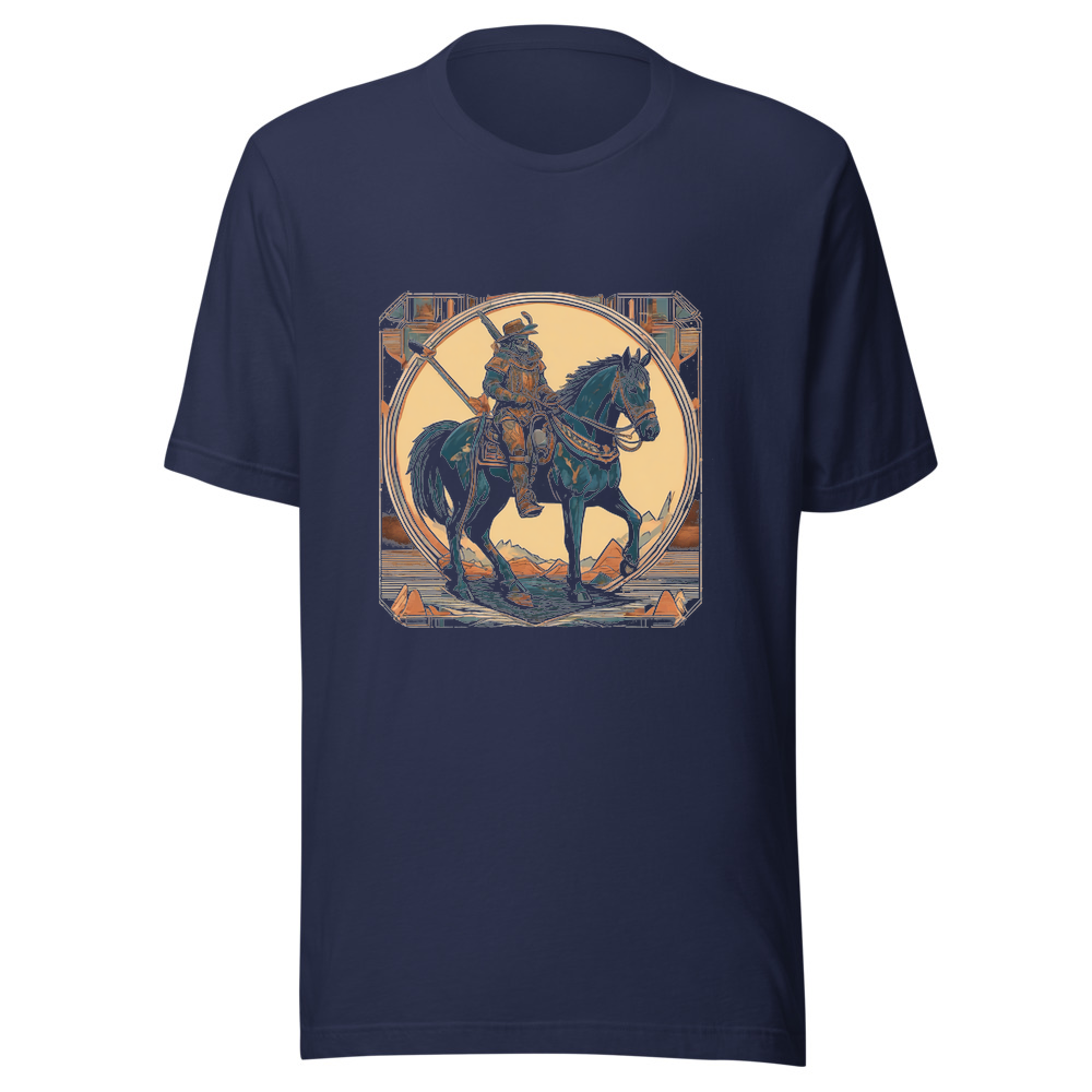 Navy T-Shirt with print art