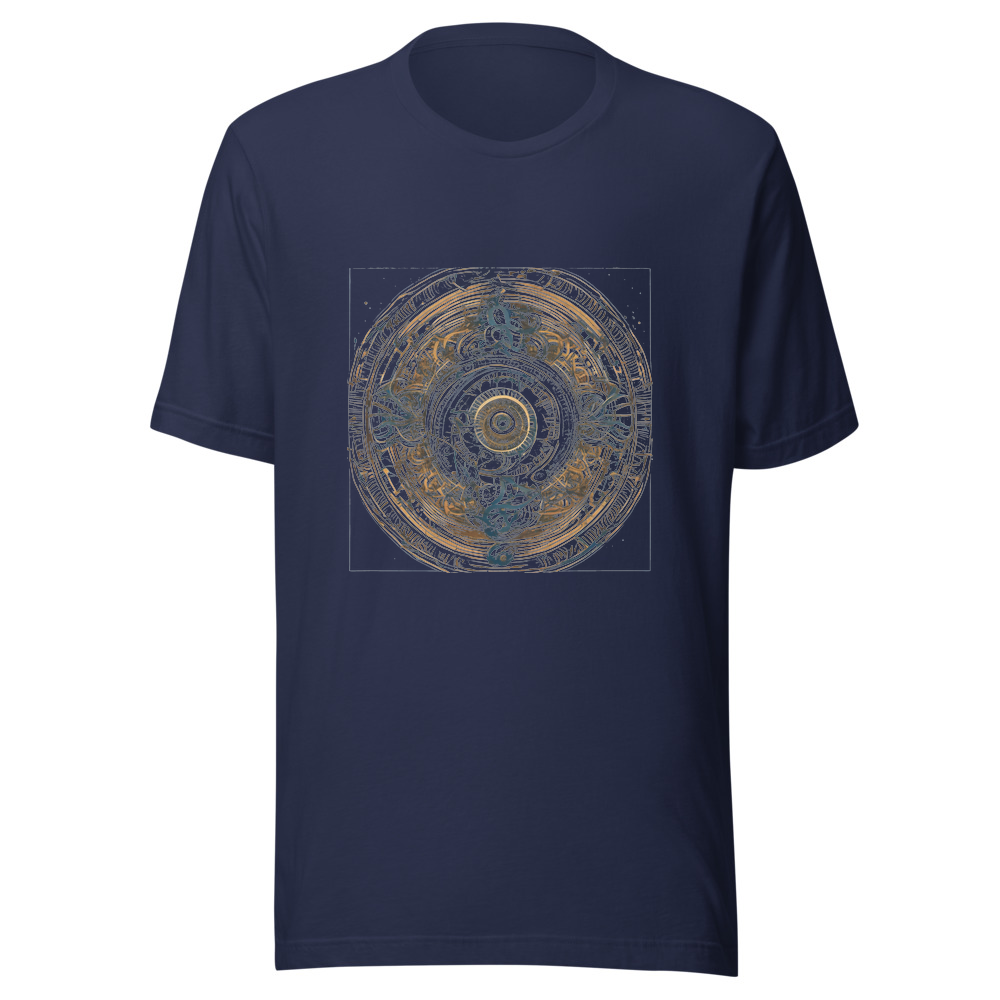 Navy T-Shirt with print art