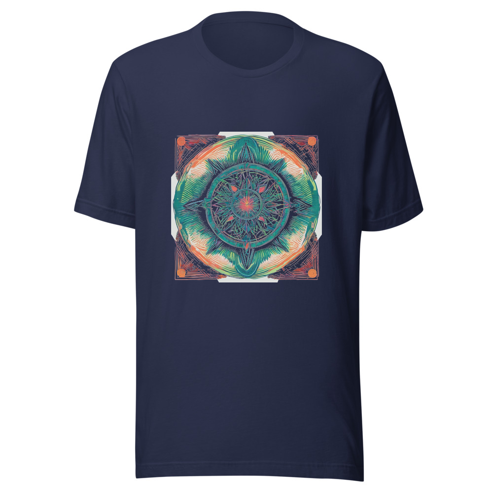 Navy T-Shirt with print art