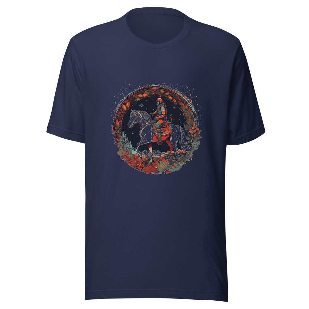 Navy T-Shirt with print art