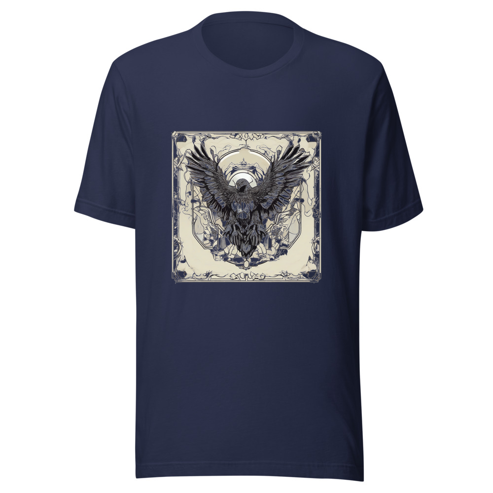 Navy T-Shirt with print art