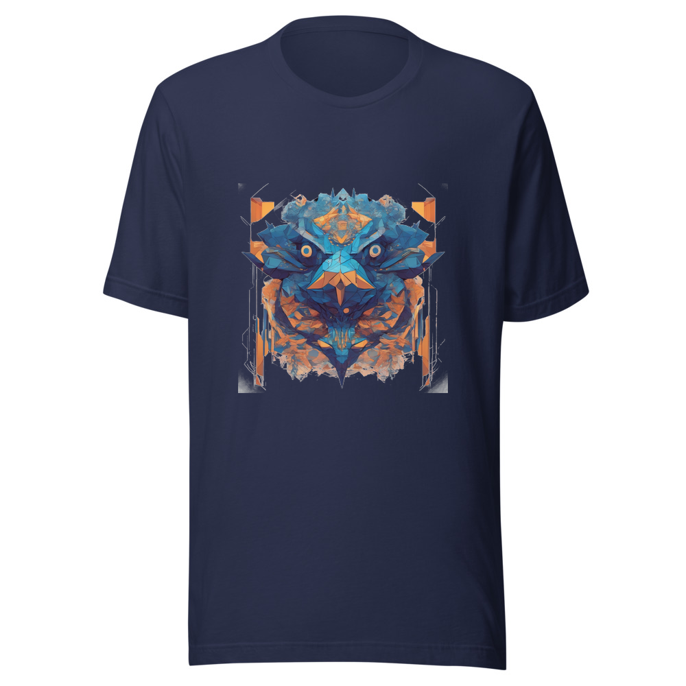 Navy T-Shirt with print art