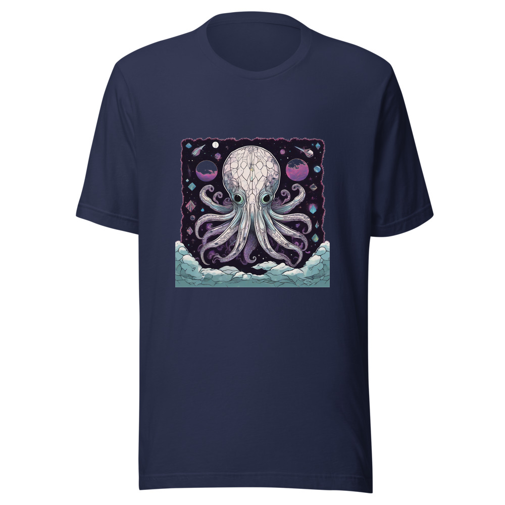 Navy T-Shirt with print art