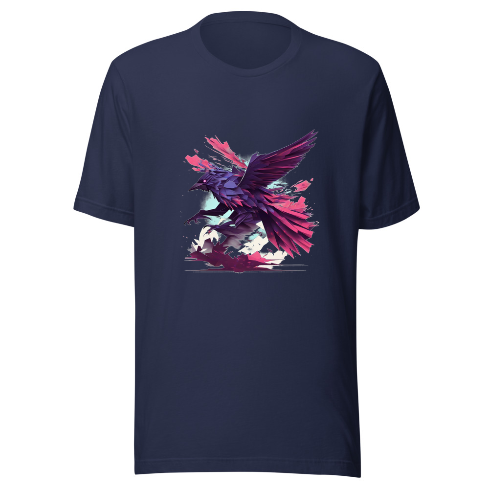 Navy T-Shirt with print art