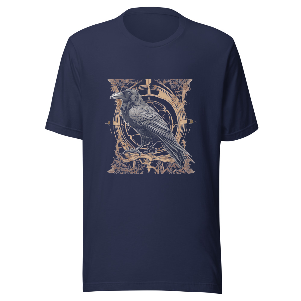 Navy T-Shirt with print art