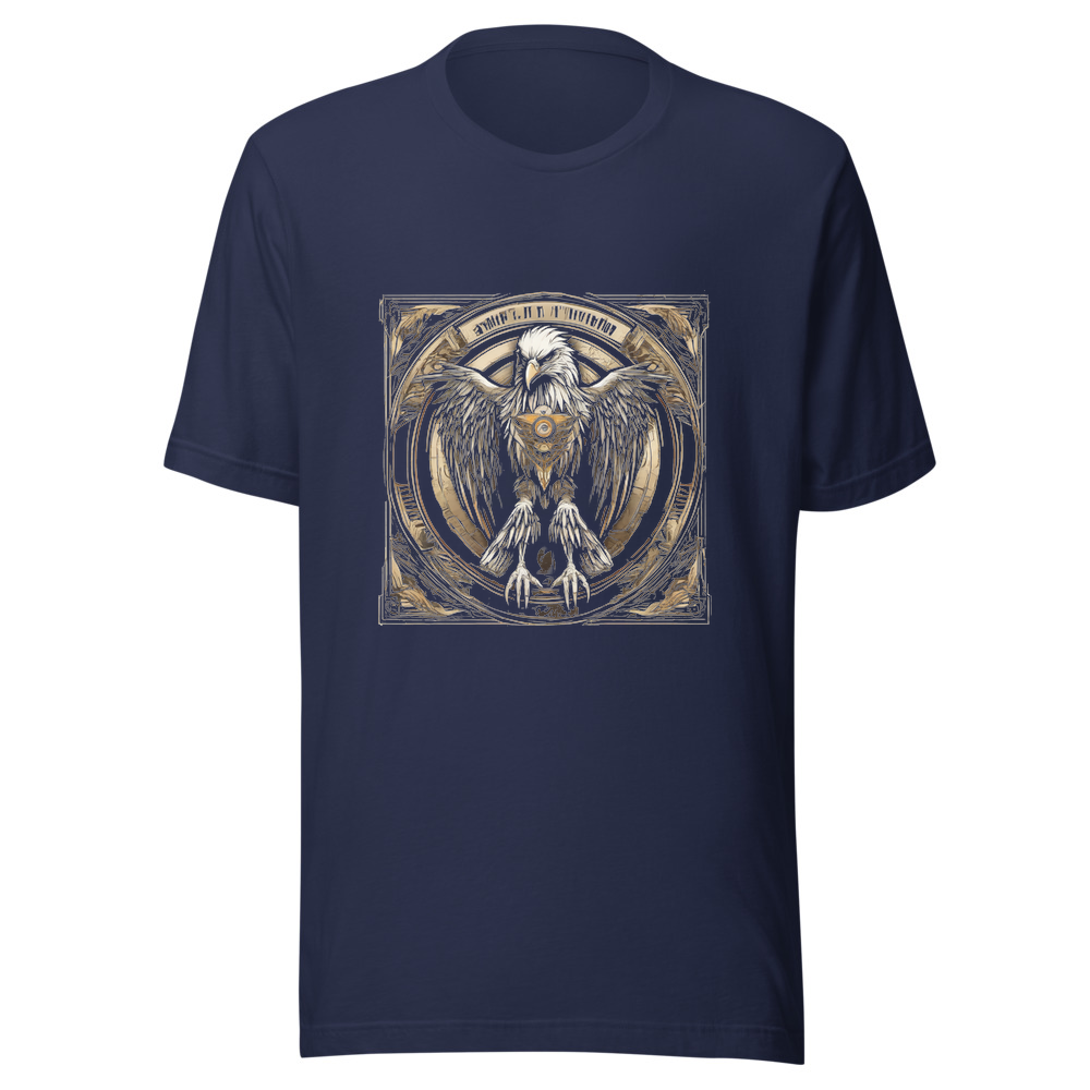 Navy T-Shirt with print art
