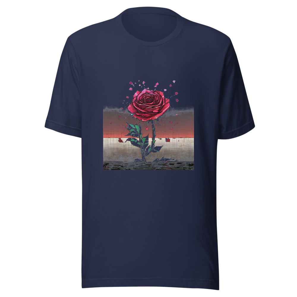 Navy T-Shirt with print art