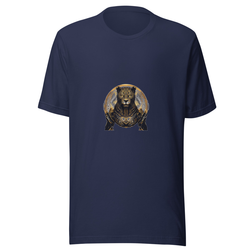Navy T-Shirt with print art