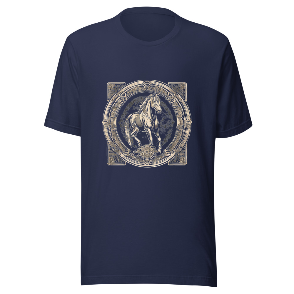 Navy T-Shirt with print art