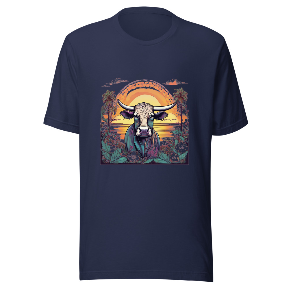 Navy T-Shirt with print art