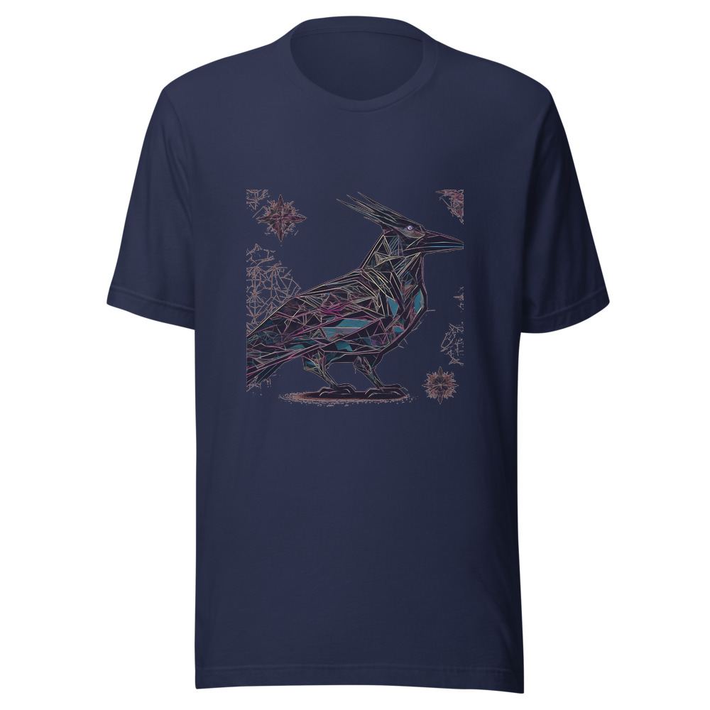 Navy T-Shirt with print art