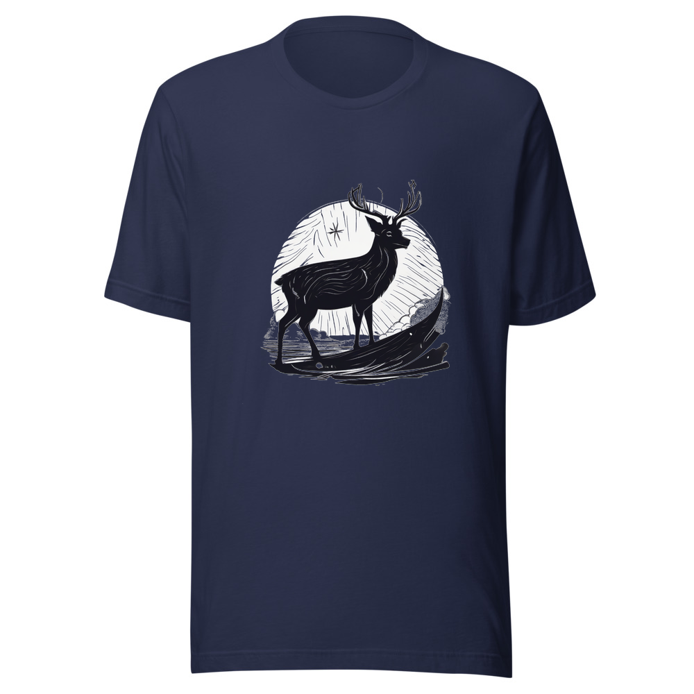 Navy T-Shirt with print art