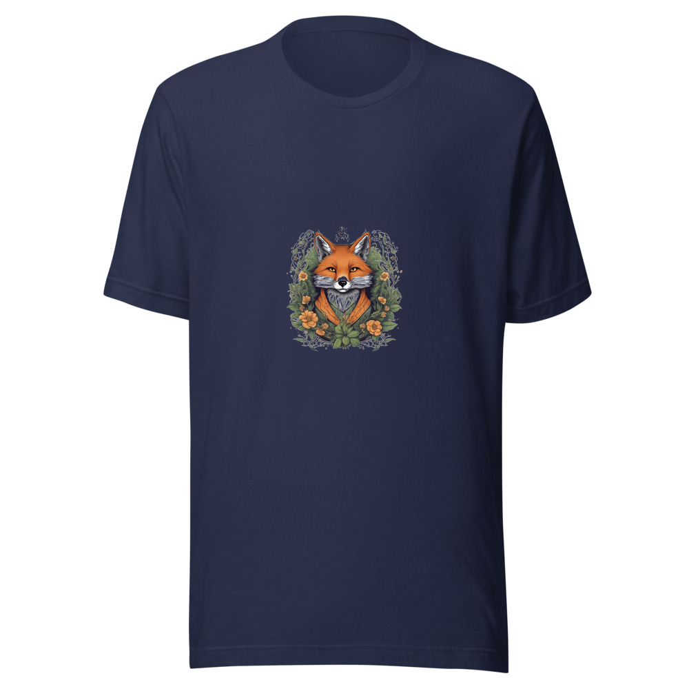 Navy T-Shirt with print art