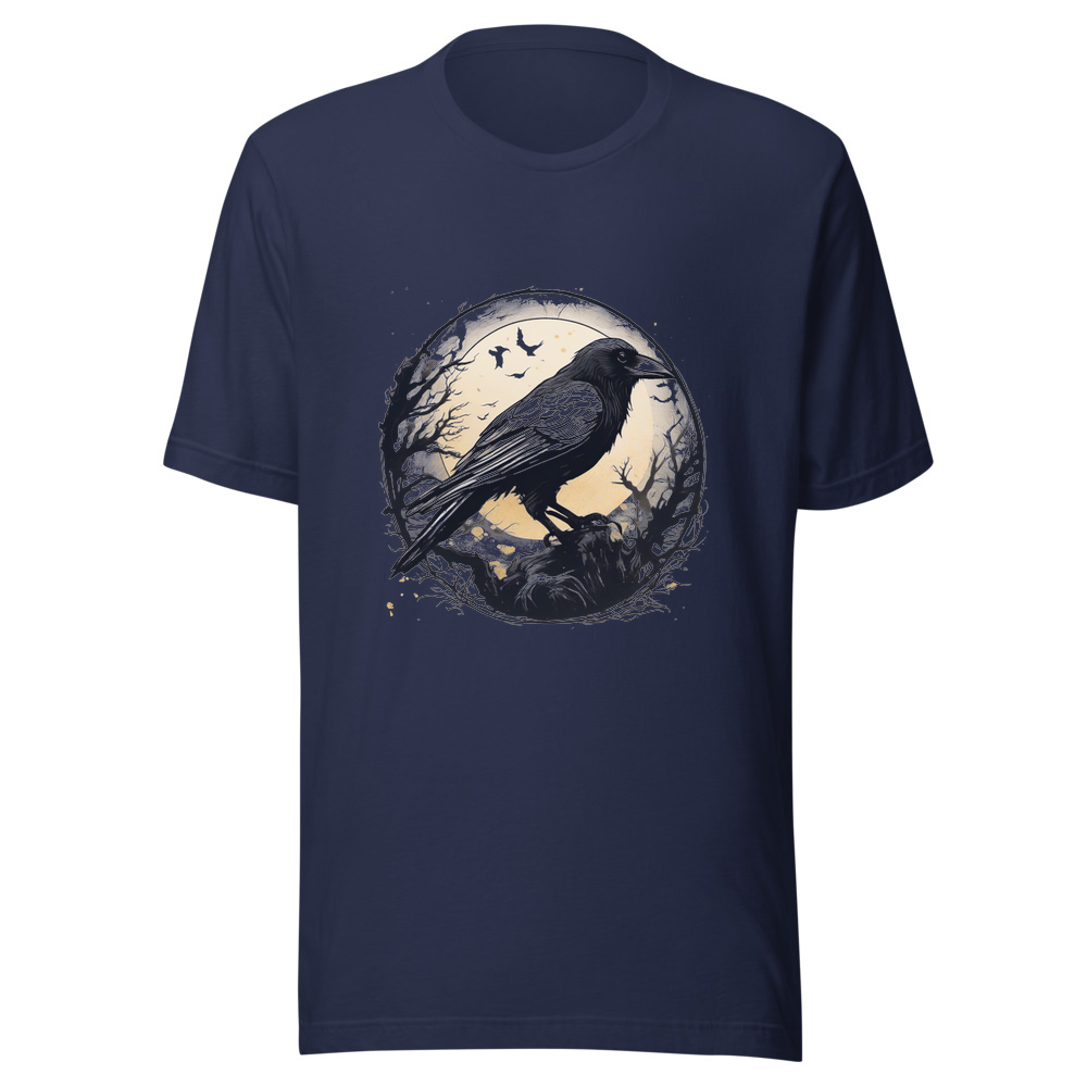 Navy T-Shirt with print art