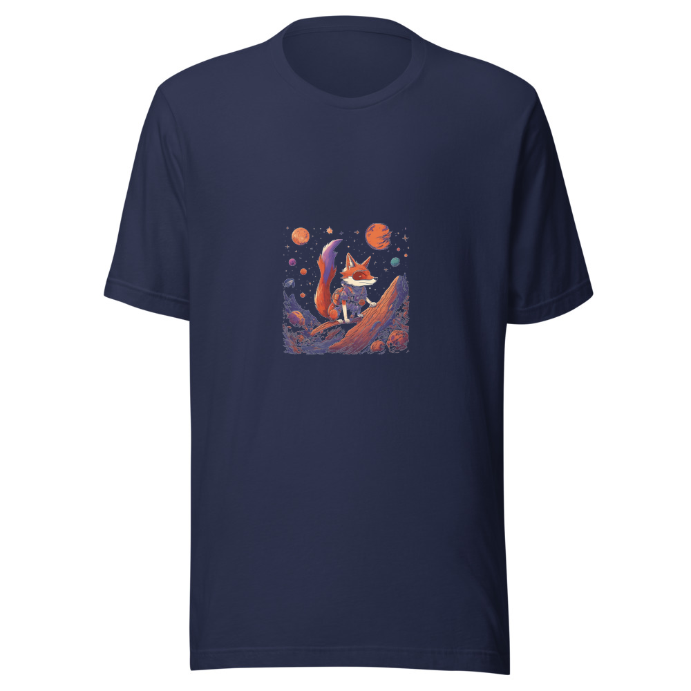 Navy T-Shirt with print art