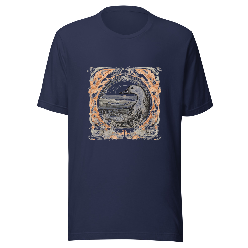 Navy T-Shirt with print art
