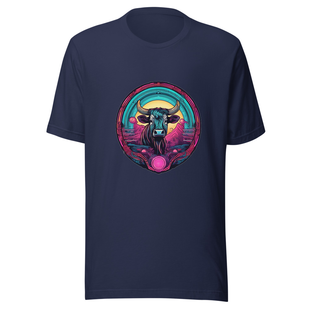 Navy T-Shirt with print art