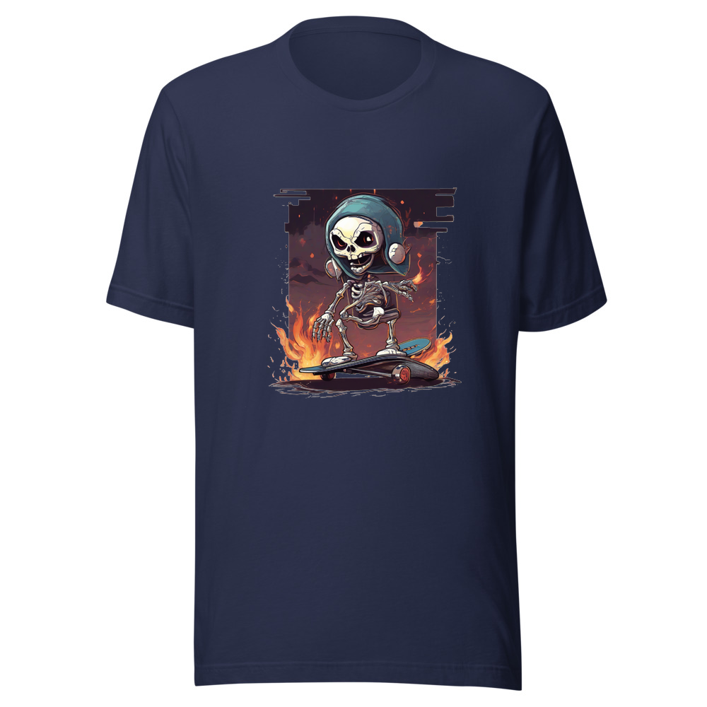 Navy T-Shirt with print art
