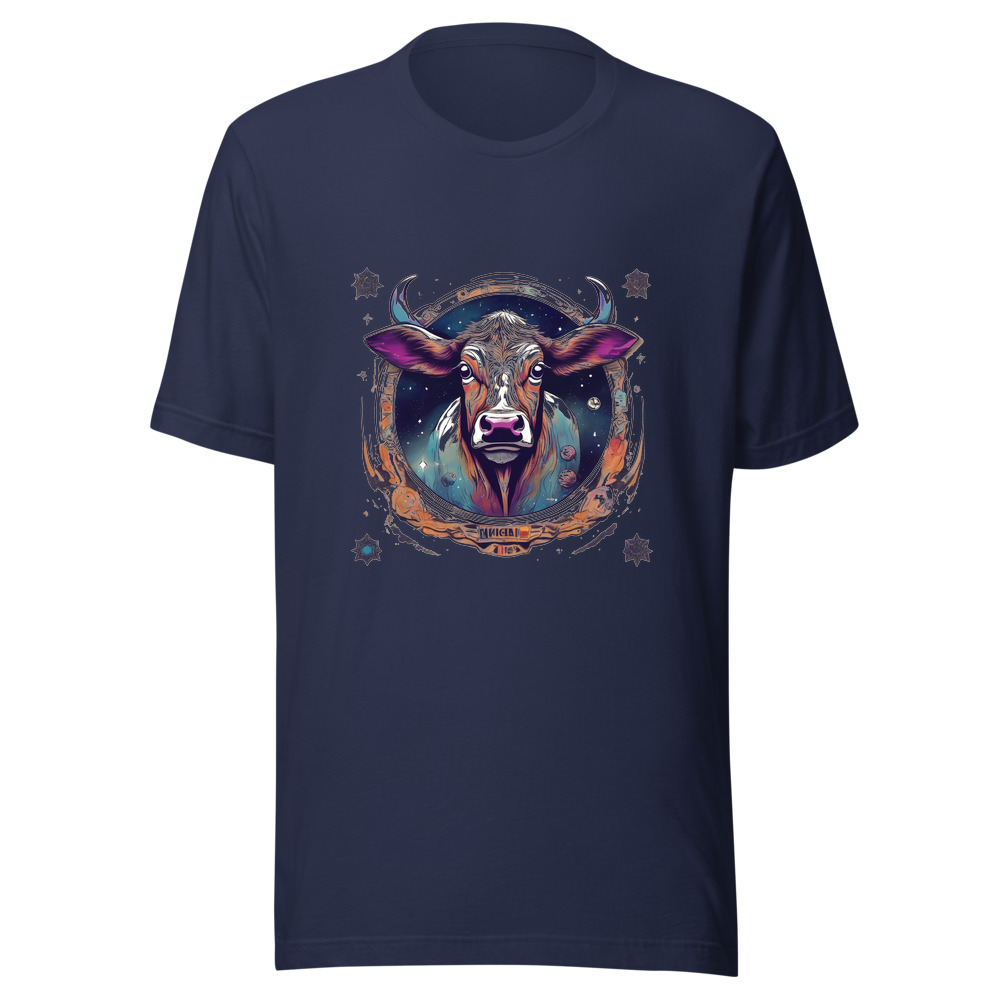 Navy T-Shirt with print art
