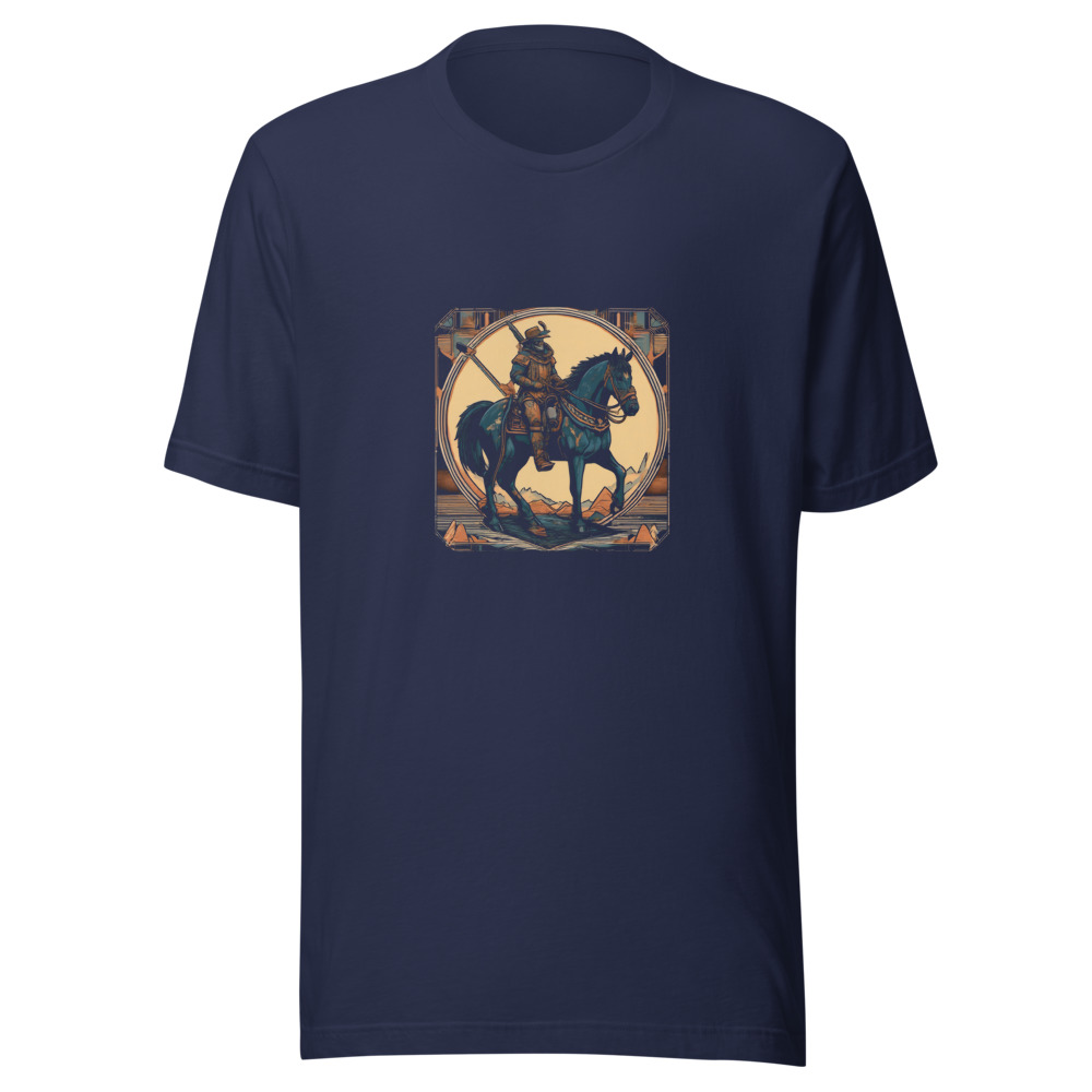 Navy T-Shirt with print art