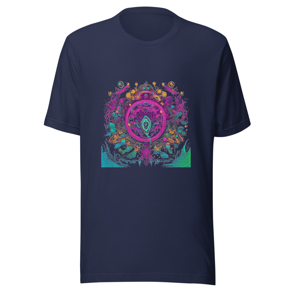 Navy T-Shirt with print art