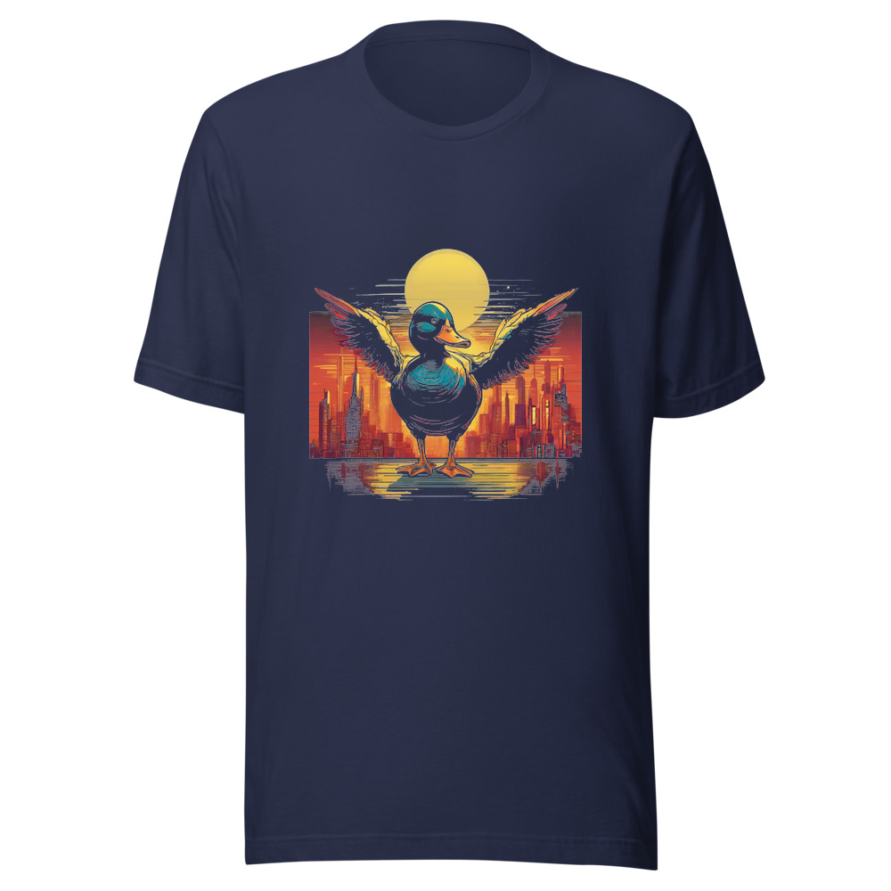 Navy T-Shirt with print art