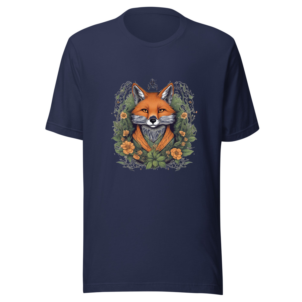 Navy T-Shirt with print art