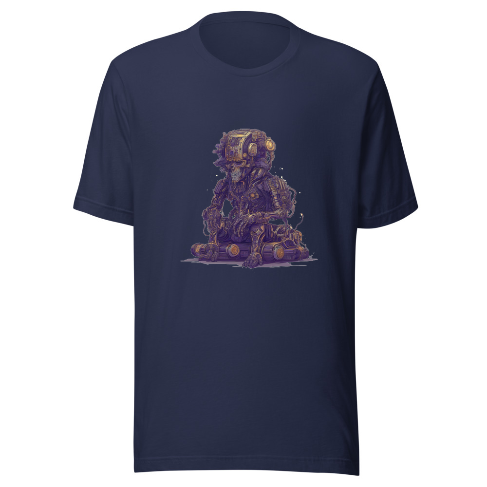 Navy T-Shirt with print art