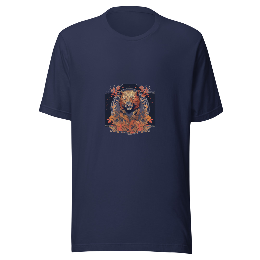 Navy T-Shirt with print art