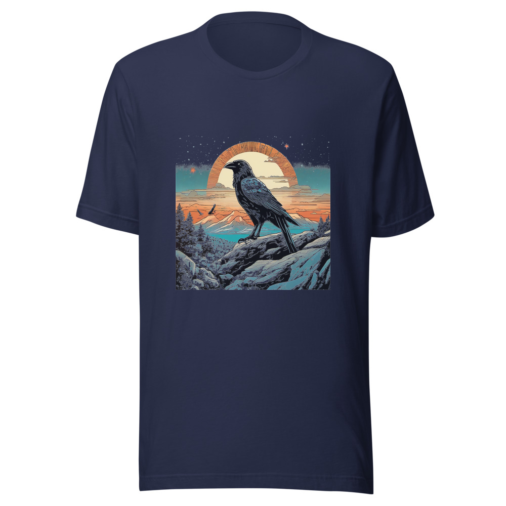 Navy T-Shirt with print art