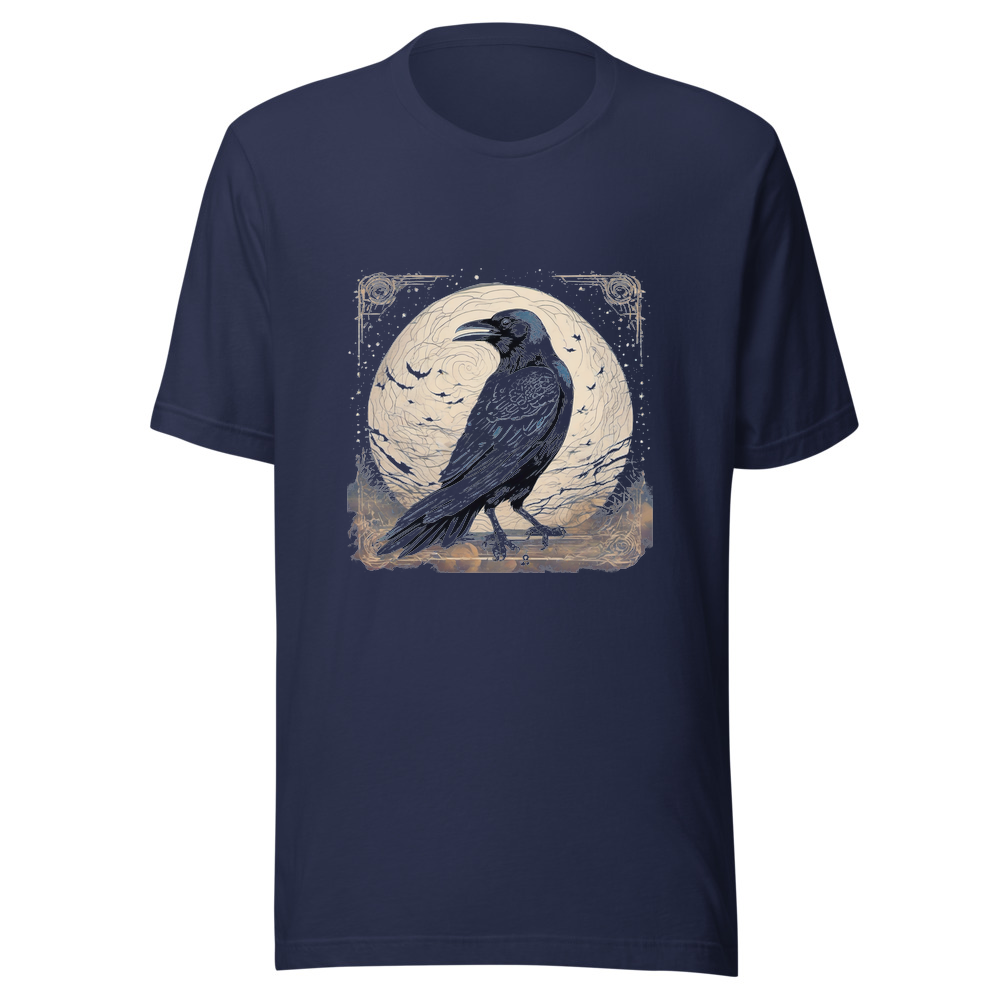 Navy T-Shirt with print art