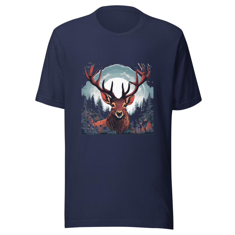 Navy T-Shirt with print art