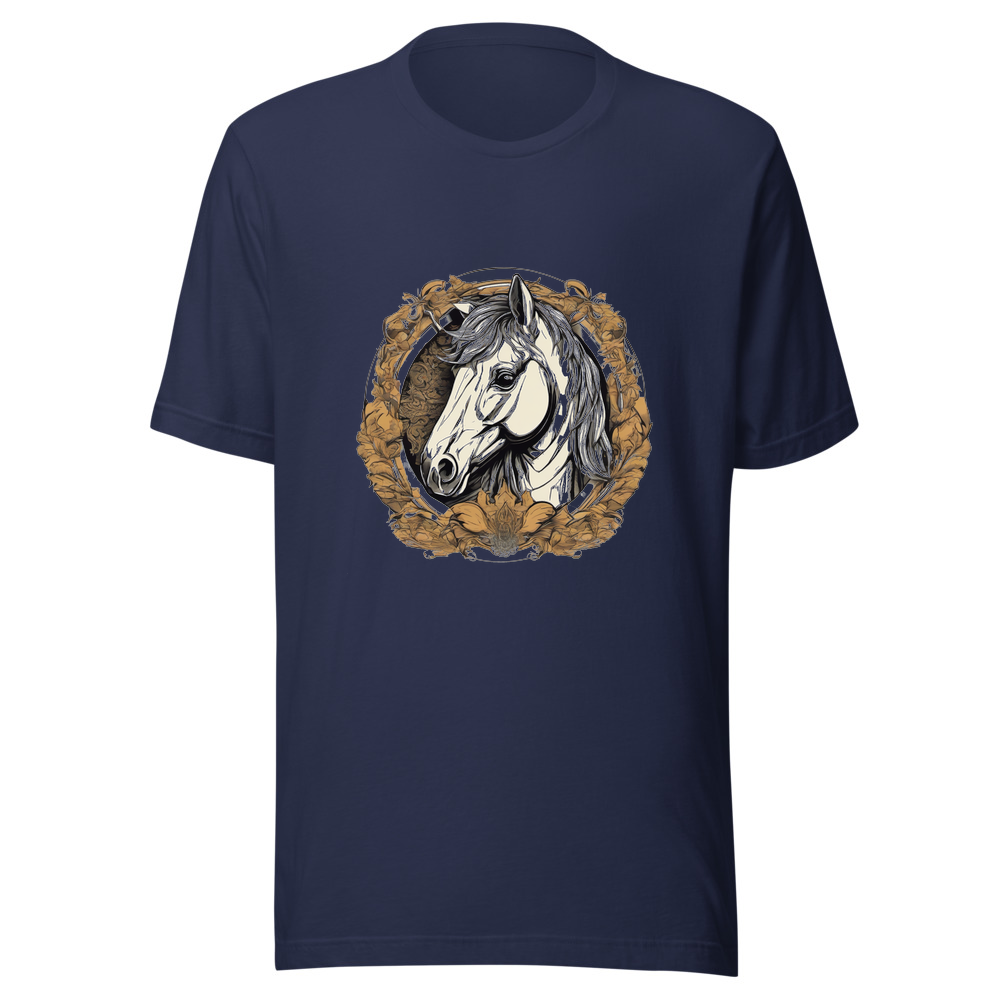 Navy T-Shirt with print art