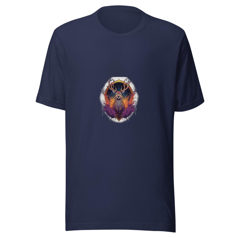 Navy T-Shirt with print art