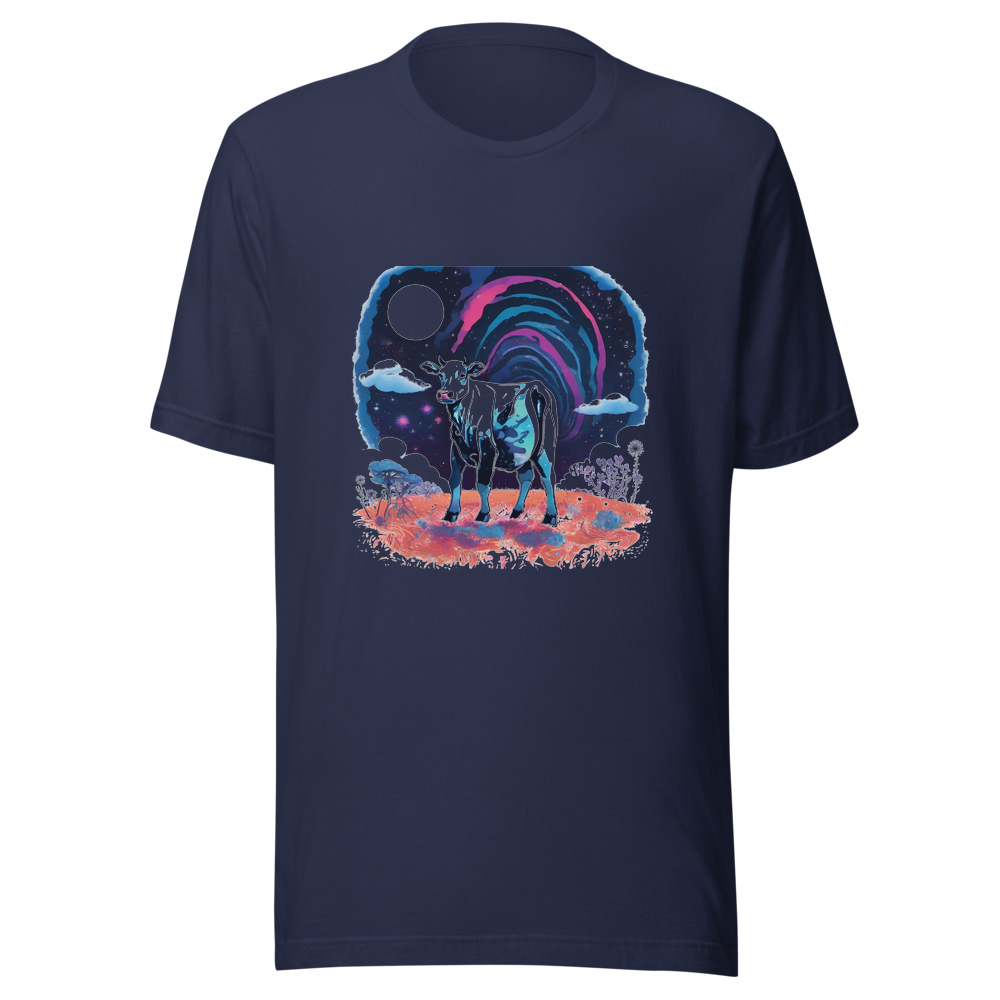 Navy T-Shirt with print art
