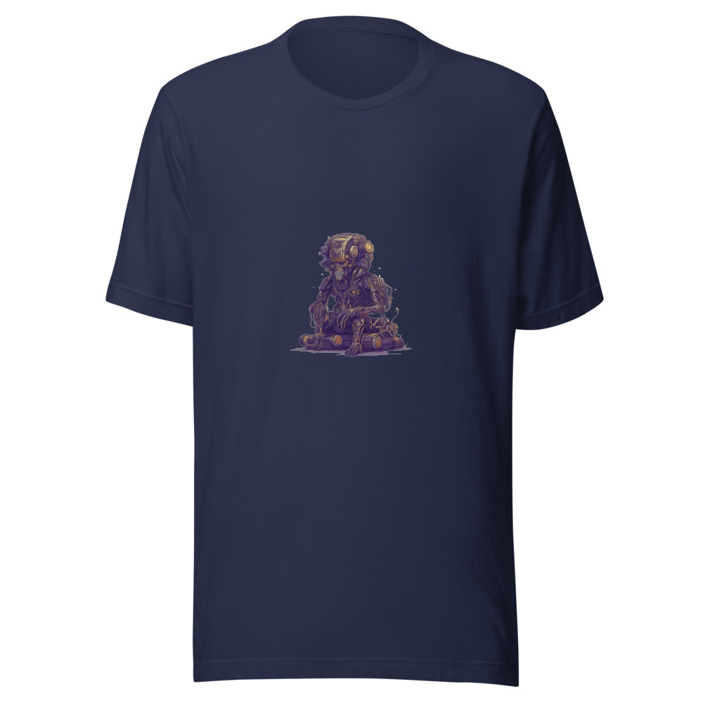 Navy T-Shirt with print art