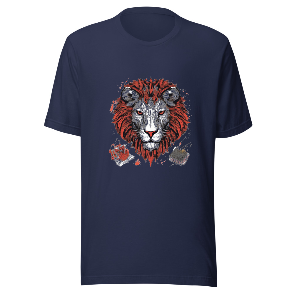 Navy T-Shirt with print art