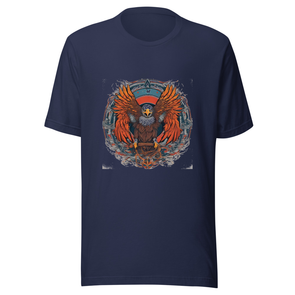 Navy T-Shirt with print art