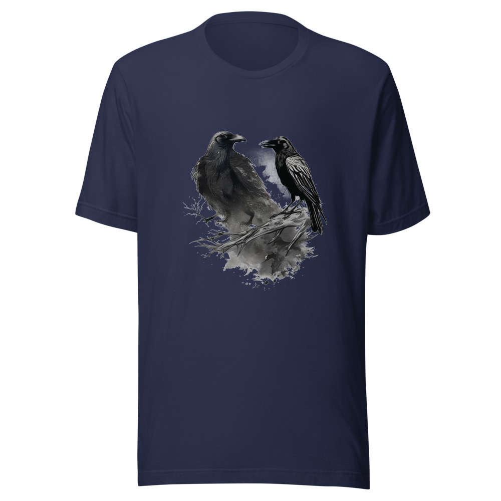 Navy T-Shirt with print art